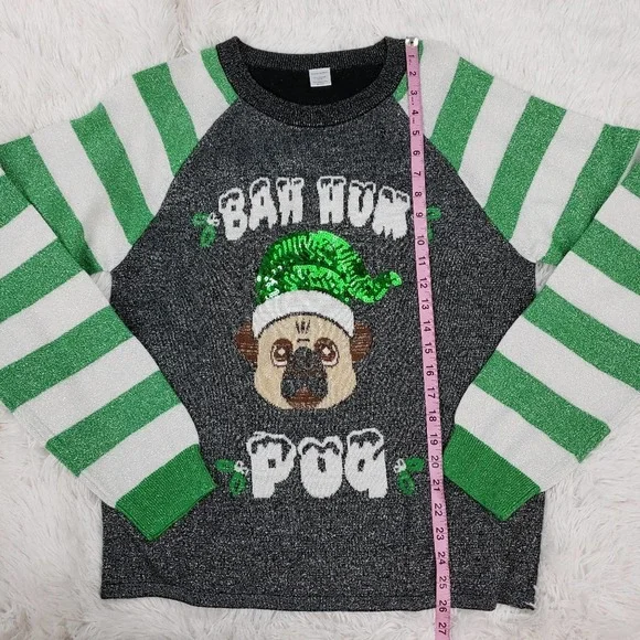 Pug holiday christmas sweater one size - Picture 6 of 11